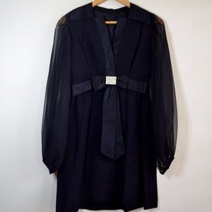 Vintage Black Silky Baby Doll Dress